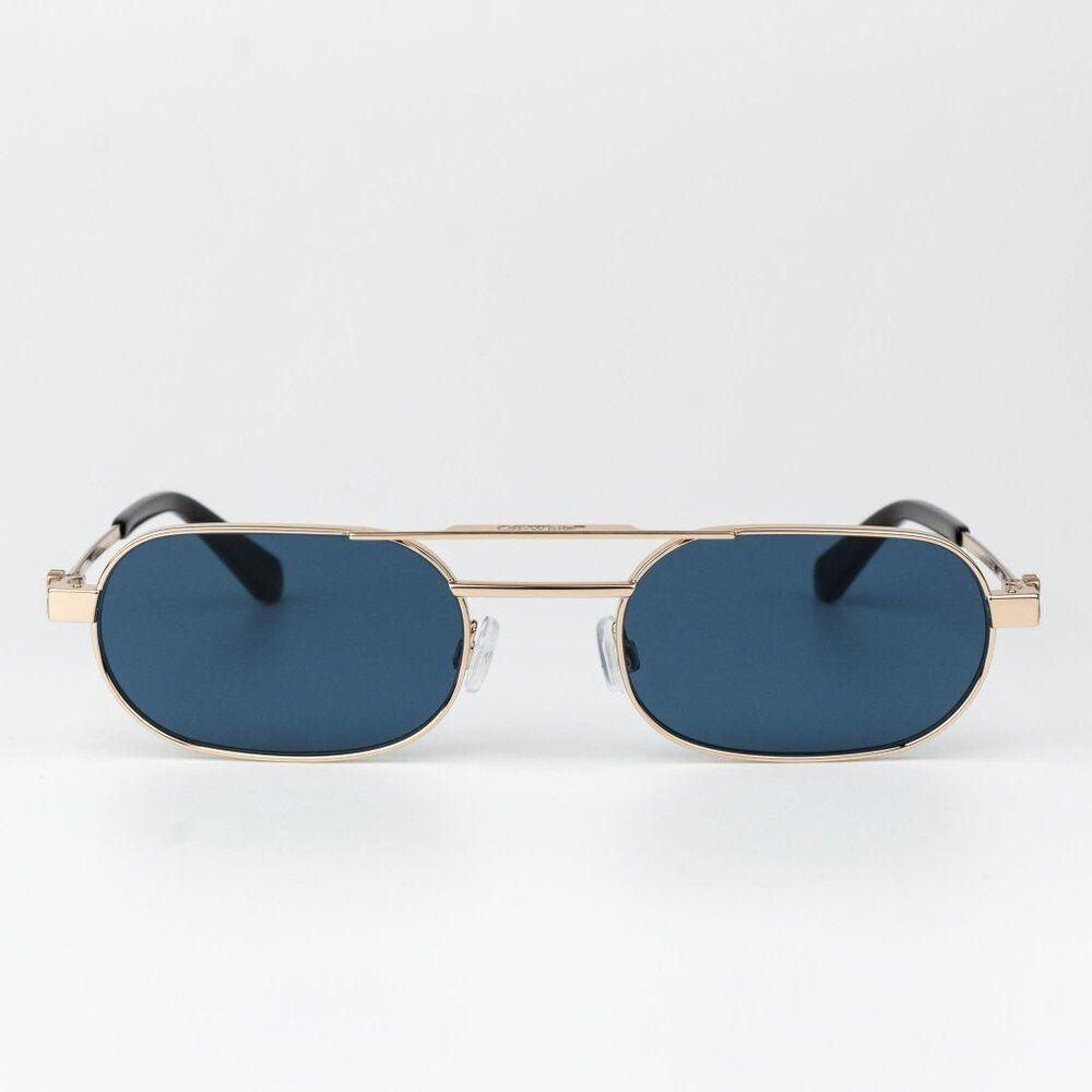 Off-White VAIDEN Women Sunglasses Gold Blue Oval OERI123 VAIDEN 7645